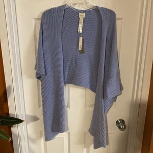 Chico’s Collection Womens Size S/M Cozy Side Tab Wrap River Blue NWT